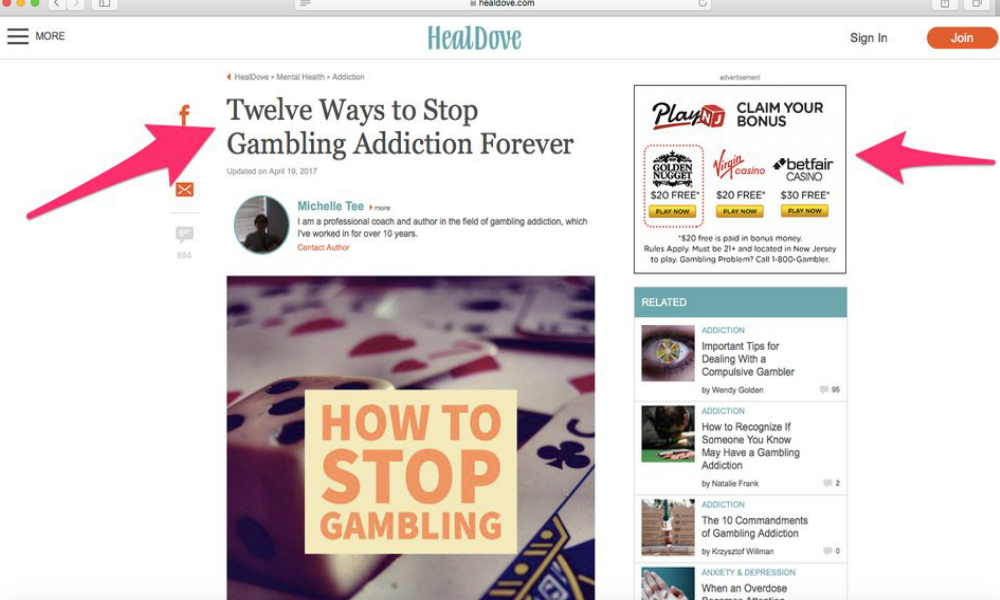 Internet gambling opponents are zeroing in on the industry's ads to try and shut it down