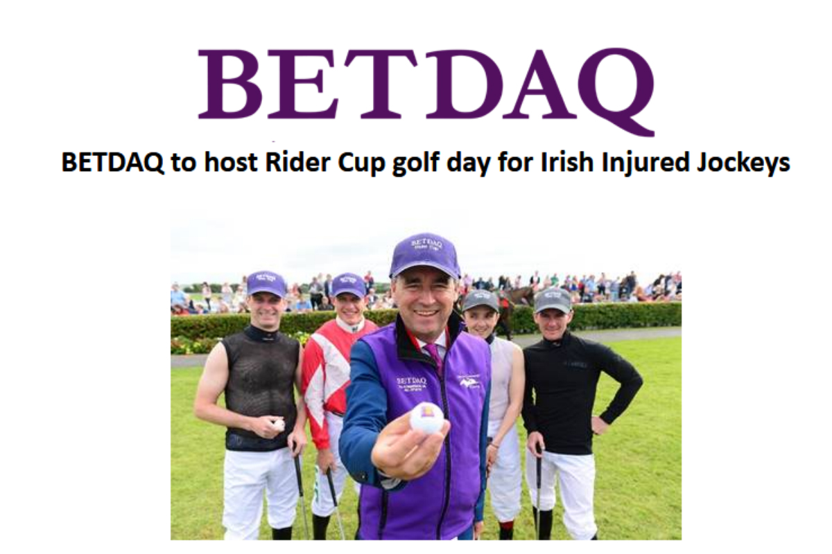 BETDAQ to host Rider Cup golf day for Irish Injured Jockeys