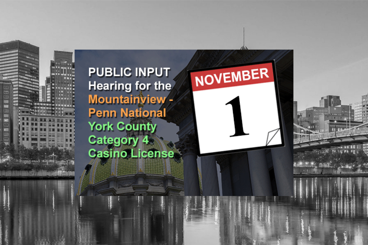 PGCB to Hold Public Input Hearing in Springettsbury Township on November 1st for Penn National's Category 4 Casino Application in York County