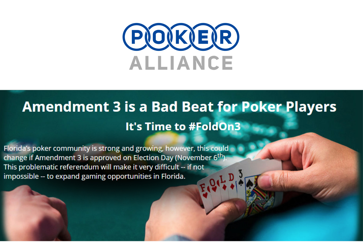 Poker Alliance Urging Members and All Florida Voters to Vote No on 3