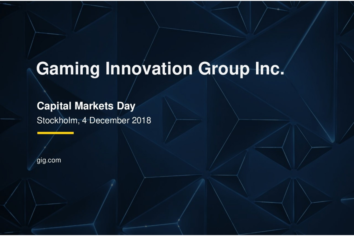 Gaming Innovation Group Capital Markets Day - Summary of presentation