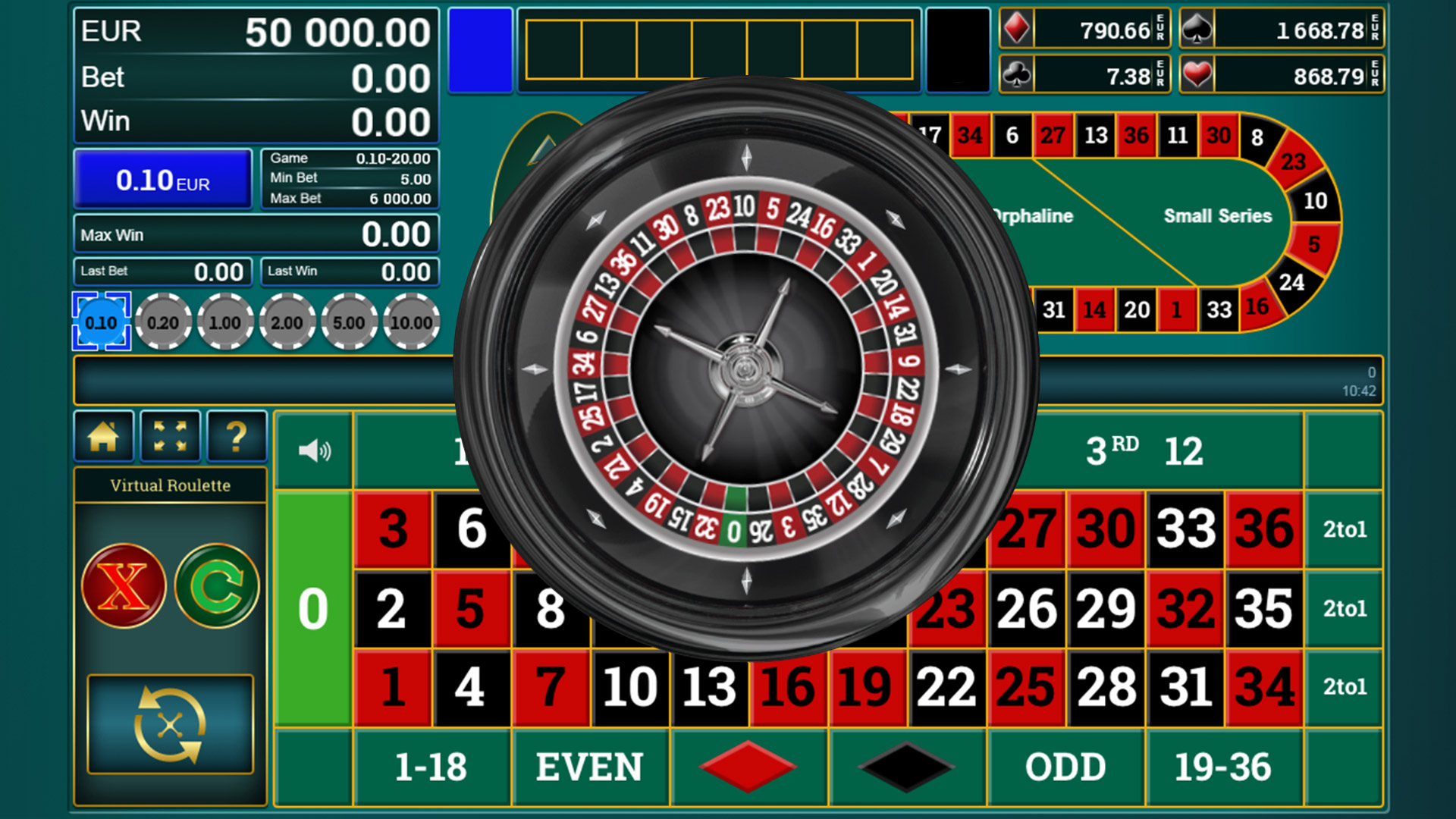 Virtual Roulette EGT Interactive