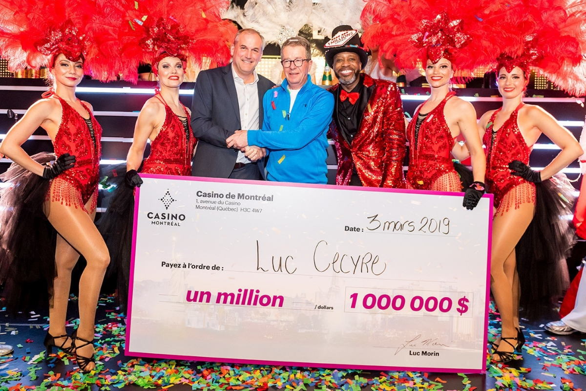 $1,000,000 - Mr. Luc Cecyre, from the Montreal South Shore, wins Vegas Nights' $1 million grand prize draw