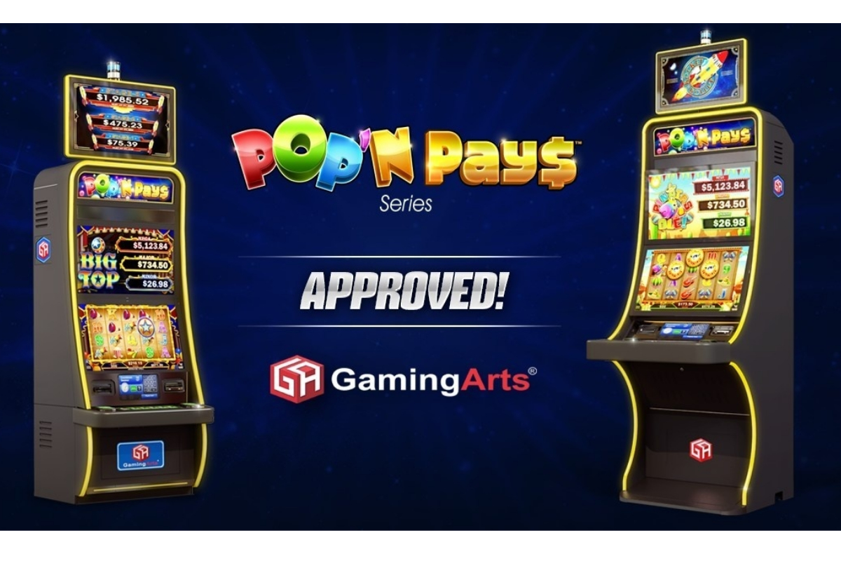 , Gaming Arts Celebrates Company Milestones with Approval of its Pop'N Pays™ Video Reels and Record Number of Cabinet Orders