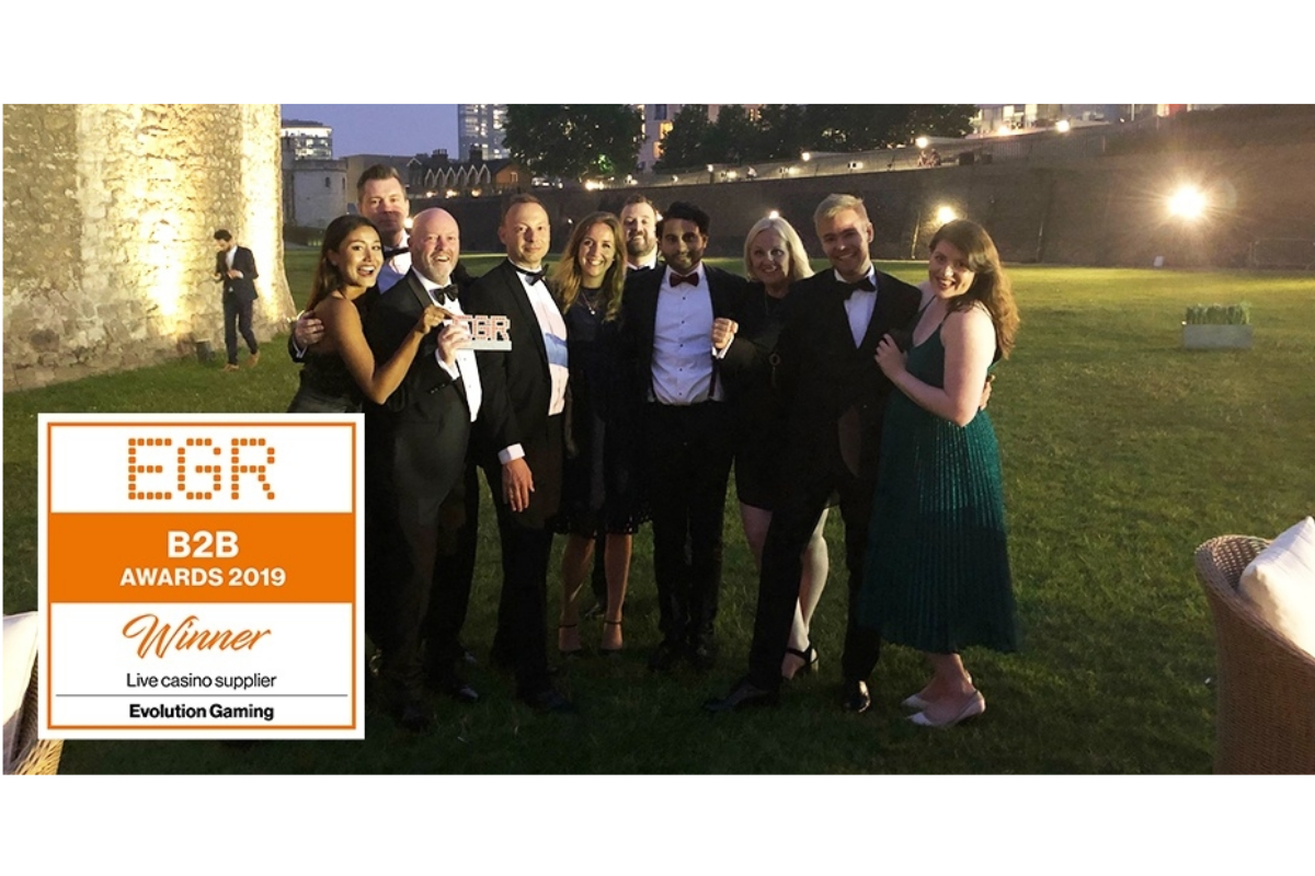 Evolution crowned Live Casino Supplier of the Year for tenth year running at the EGR B2B Awards