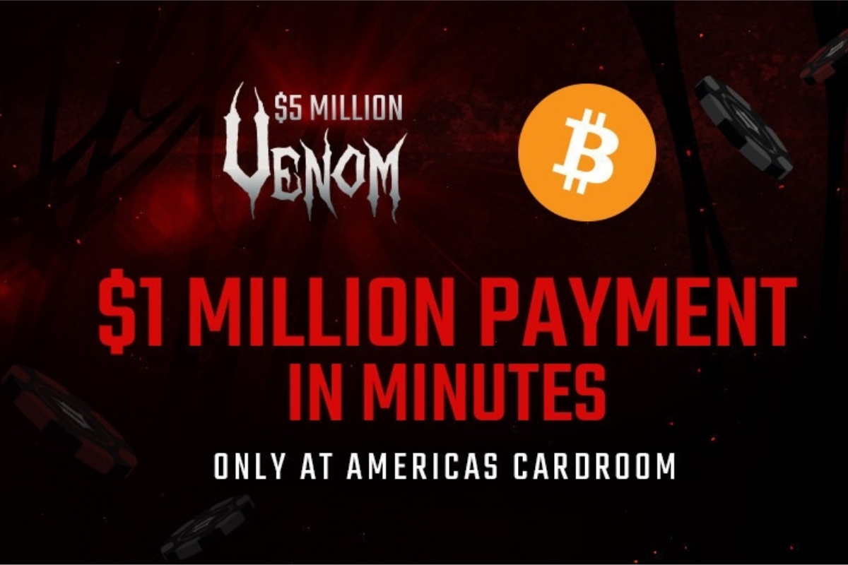 Americas Cardroom Will Send $1 Million via Bitcoin to $5 Million Venom Winner