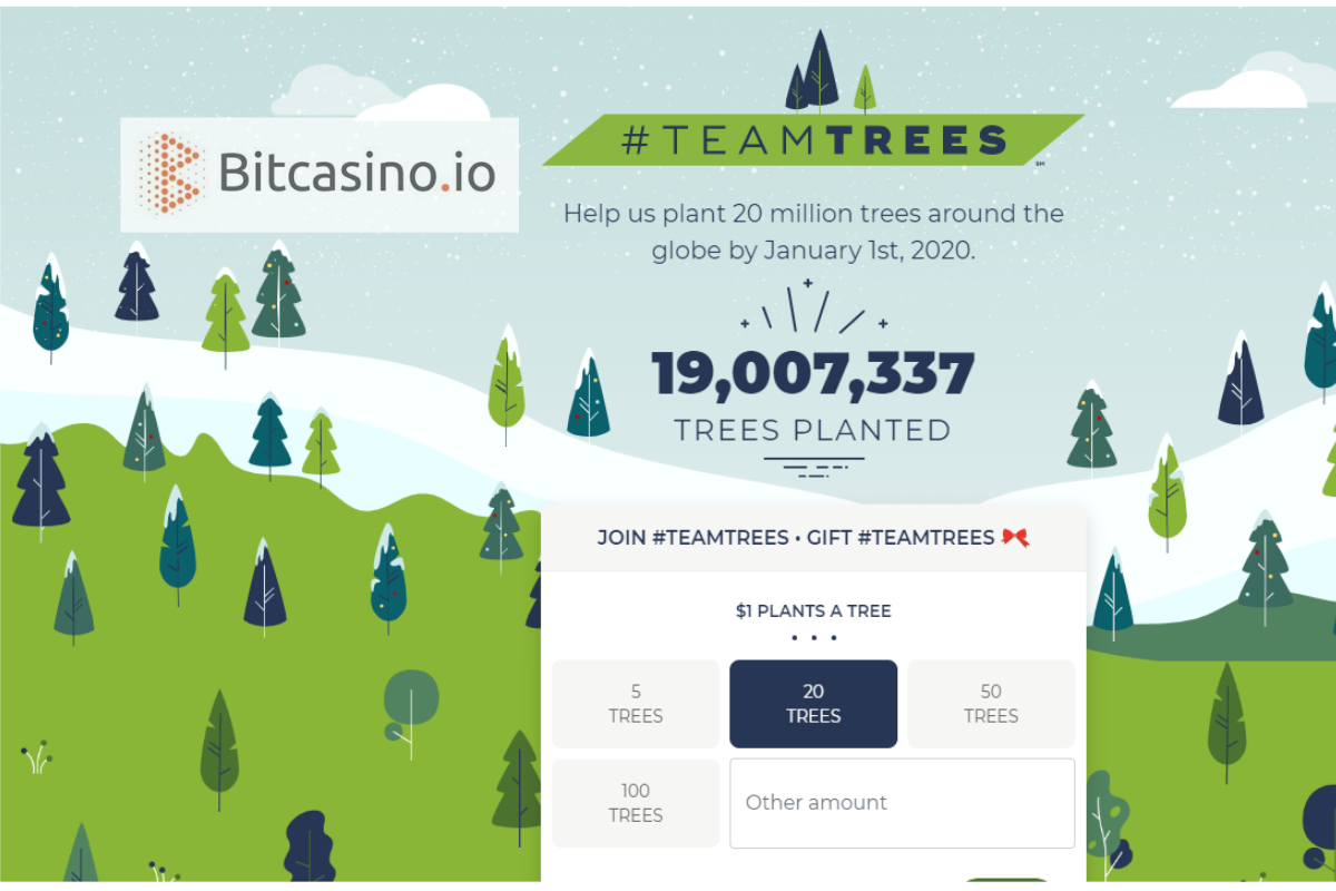 Bitcasino.io champions crypto-community in #teamtrees movement donating over $100k
