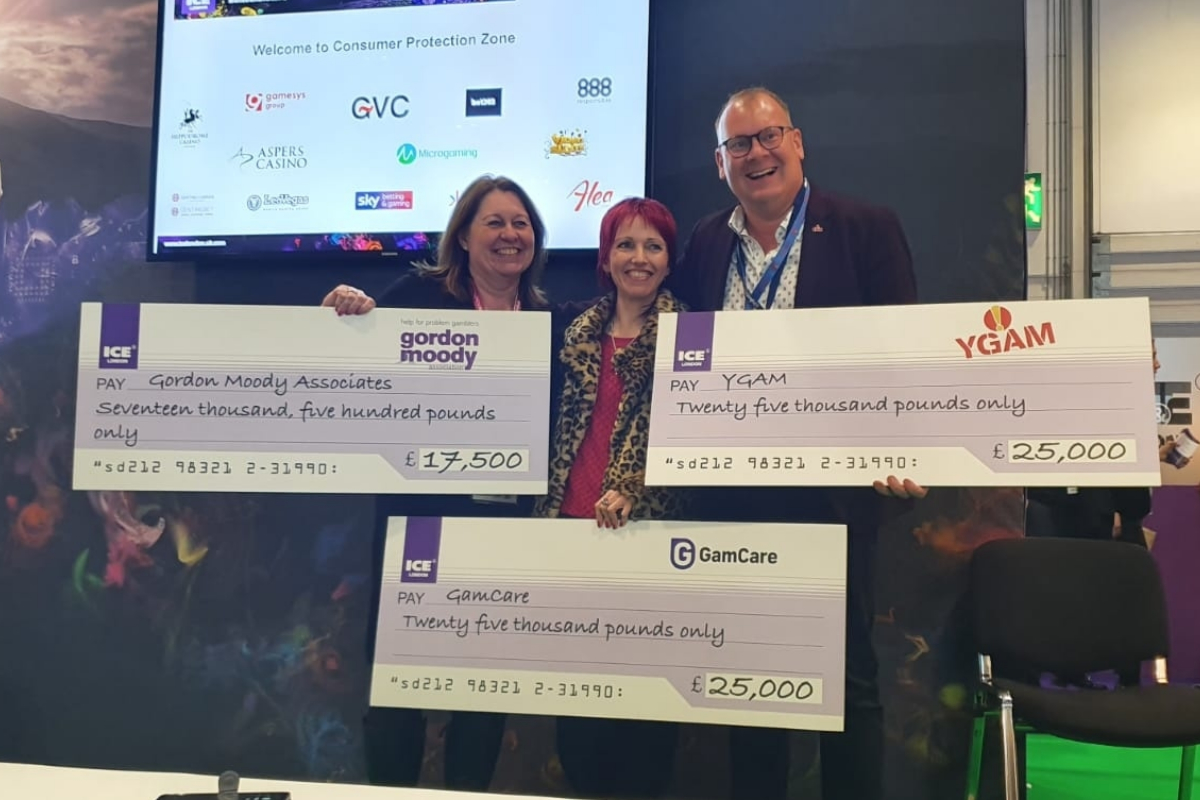 YGAM, GamCare and Gordon Moody Association named sponsorship recipients at ICE London