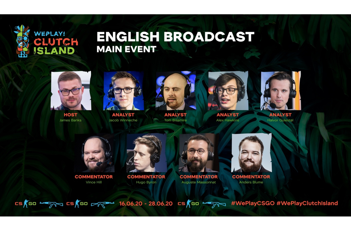 Announcement of WePlay! Clutch Island main stage English-speaking talents