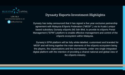 Blue Star Capital’s Dynasty Esports Seals Malaysian Government Deal
