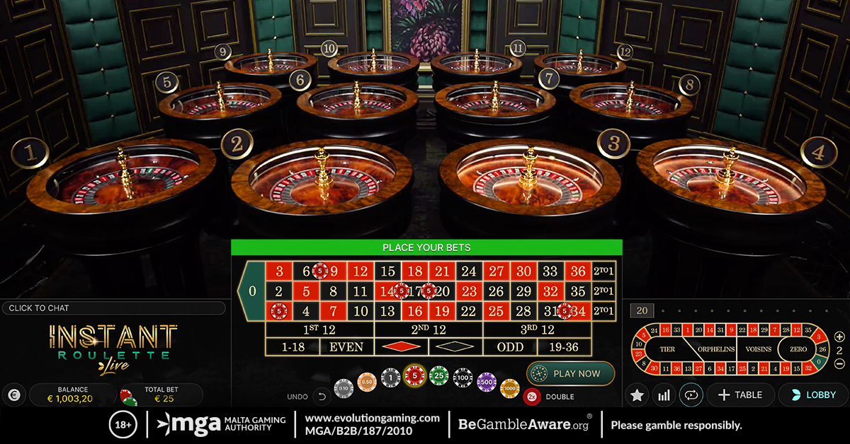 Evolution Launches Instant Roulette, a Unique Multi-Wheel Live Roulette Game