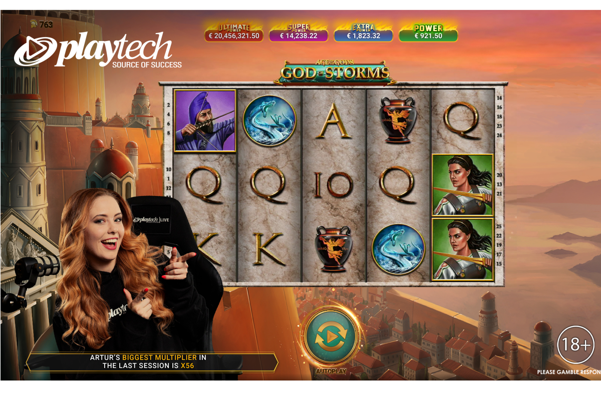 Playtech launches Age of the Gods: God of Storms Community Live Slots