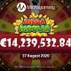 Biggest jackpot win ever at a Swedish online casino luckycasino.com – € 14,239,532.84