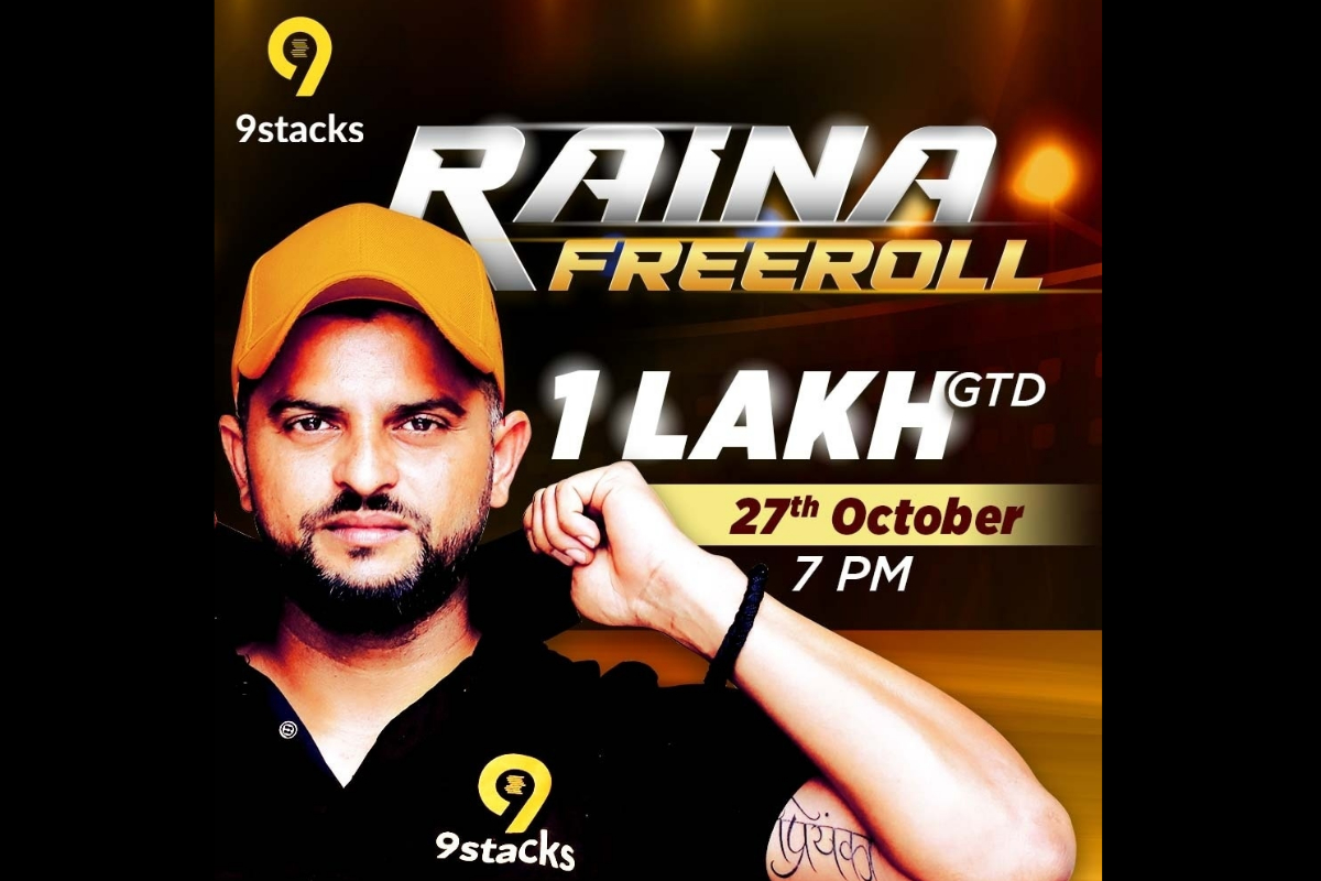 9stacks celebrates the signing of Suresh Raina as brand ambassador by hosting “Raina Freeroll” tournament on 27th Oct 2020