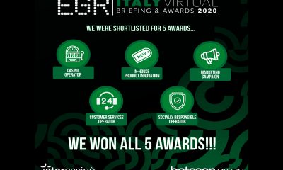 Betsson Group Wins Big at the EGR Italy Awards 2020