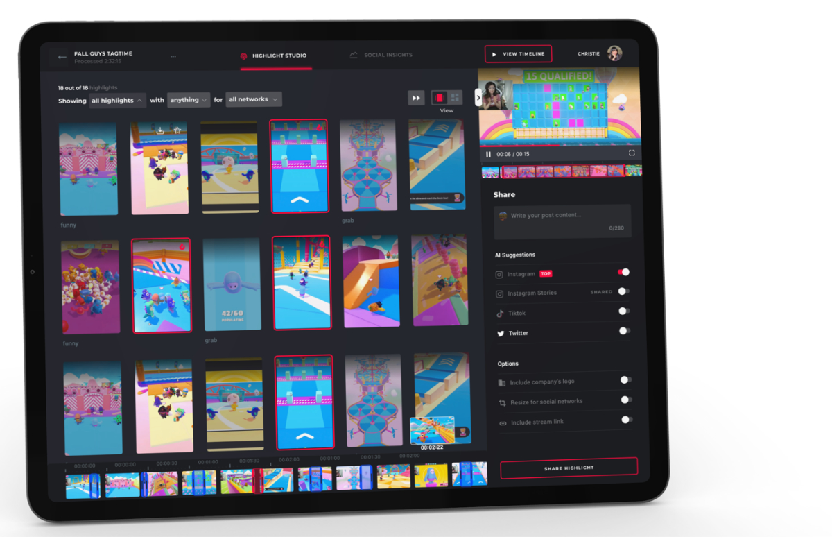 Replai’s one-click AI solution to produce and share automatic highlights from gaming live streams seeks to unlock the ability to create exciting content to anyone