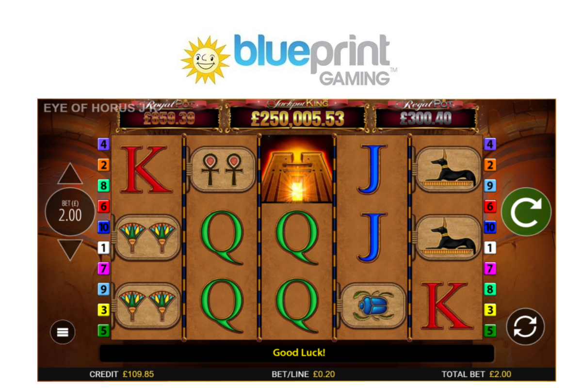 Blueprint Gaming’s all-seeing Eye of Horus joins Jackpot King series