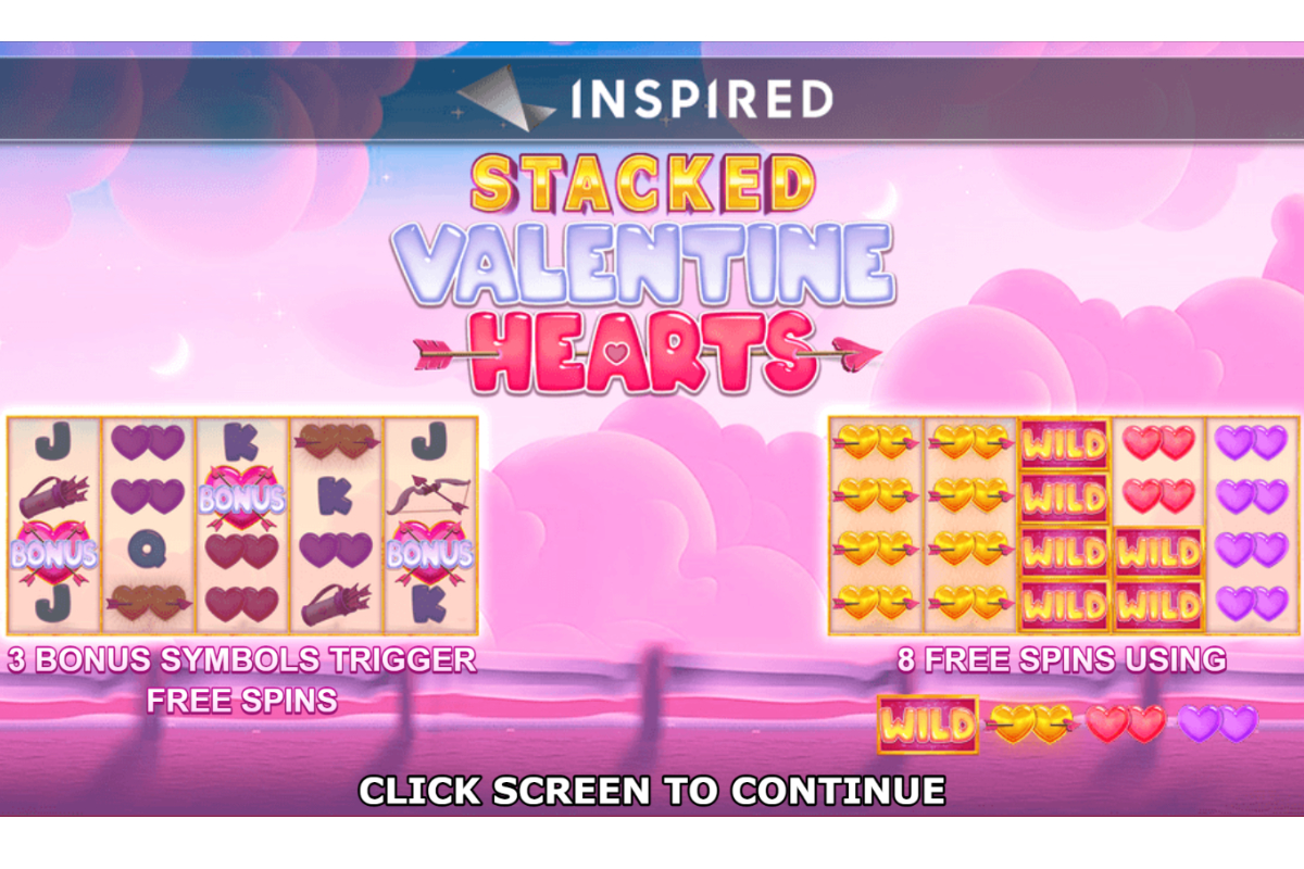 Inspired Launches Stacked Valentine Hearts™, an Online & Mobile Slot Game