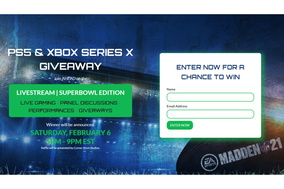 Ahead to giveaway multiple PS5 + XBOX Series X on Madden Stream & Host Panels with top gamers and athletes