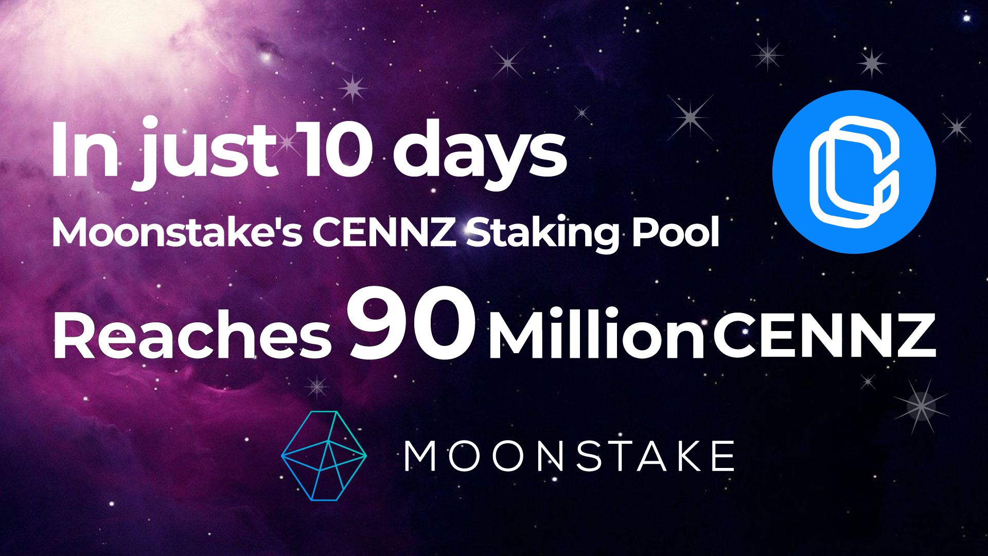 Moonstake's CENNZ staking pool topped $5.5 million in 10 days