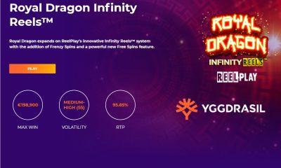 Yggdrasil and ReelPlay combine to provide Games Lab’s majestic new hit Royal Dragon Infinity Reels™