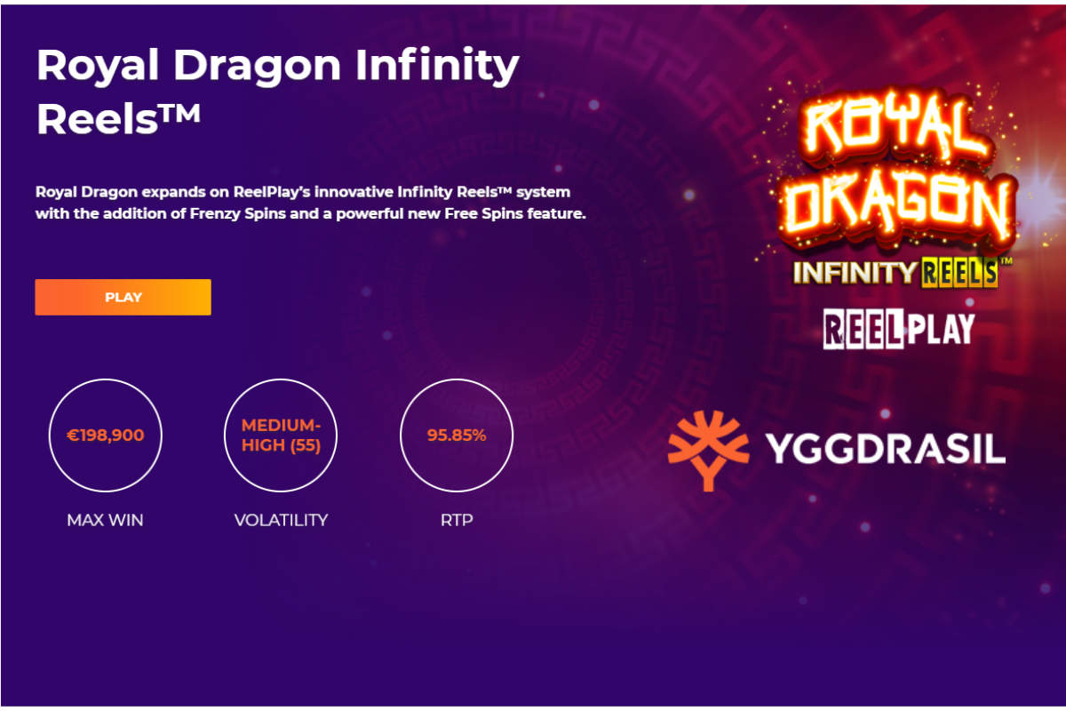 Yggdrasil and ReelPlay combine to provide Games Lab’s majestic new hit Royal Dragon Infinity Reels™