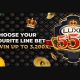 Luxe 555, retro meets modern in a 3x3 reel, 5-line augmented betting experience online slot game