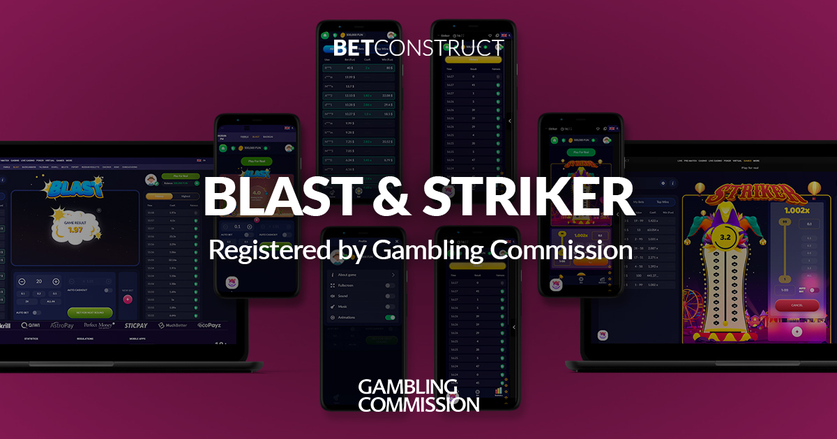 BetConstruct Given the Green Light to Provide Blast and Striker under its UKGC Licence