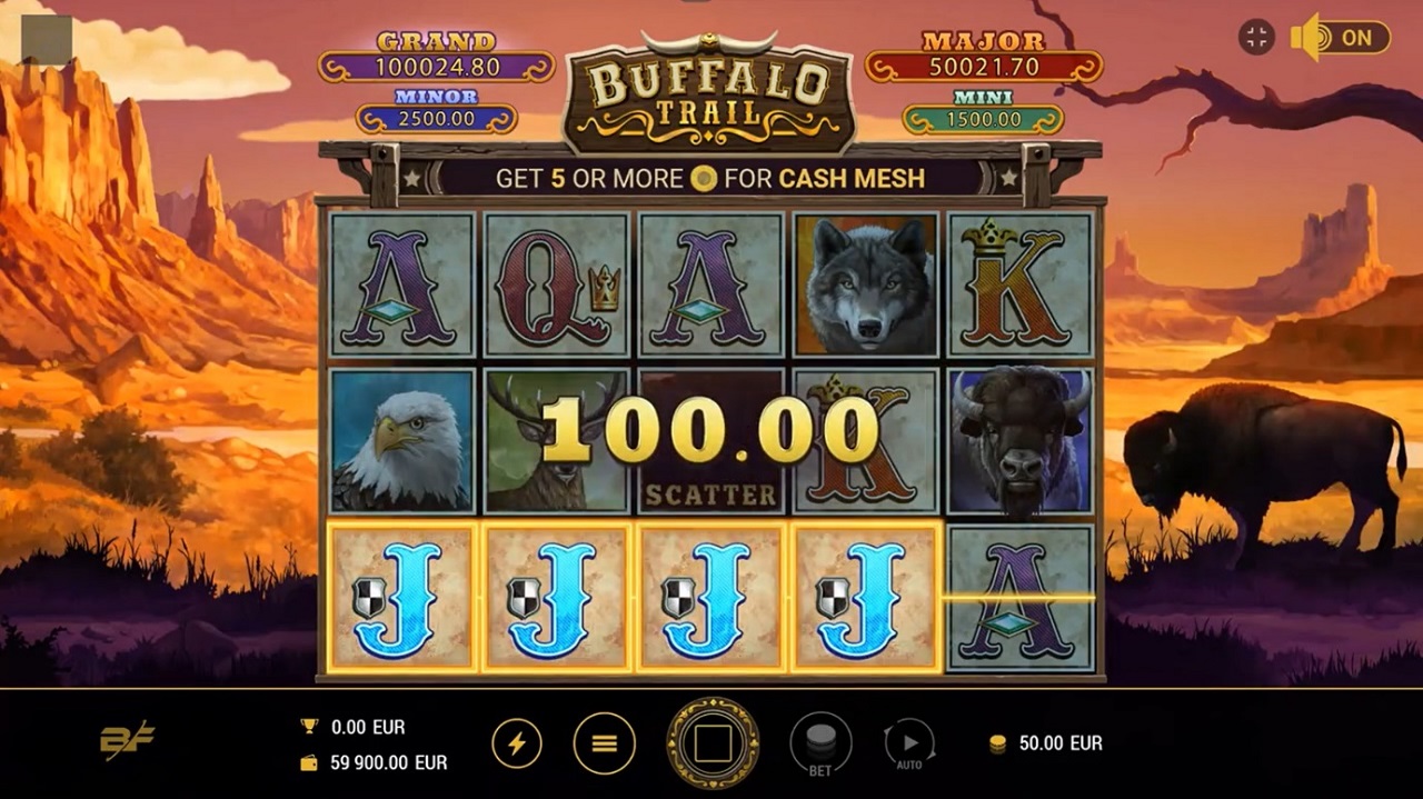 Buckle up for a wild ride in BF Games' Buffalo Trails™