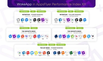 WakeApp placed in 5 categories of the AppsFlyer Performance Index XIII