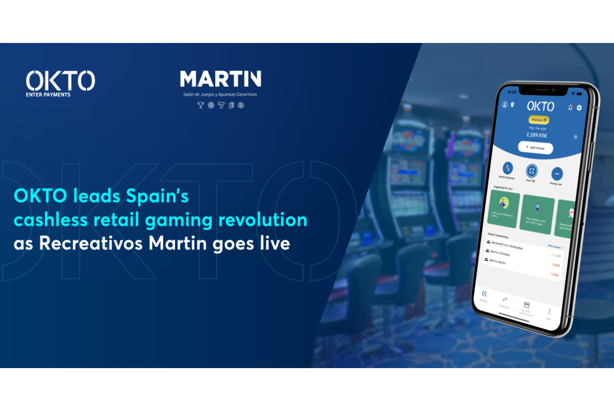 OKTO leads Spain's cashless retail gaming revolution as Recreativos Martin goes live