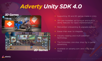 Adverty releases Unity SDK 4.0, with 2D games support and a refreshed suite of high-quality ad assets for the ultimate in-game advertising experience