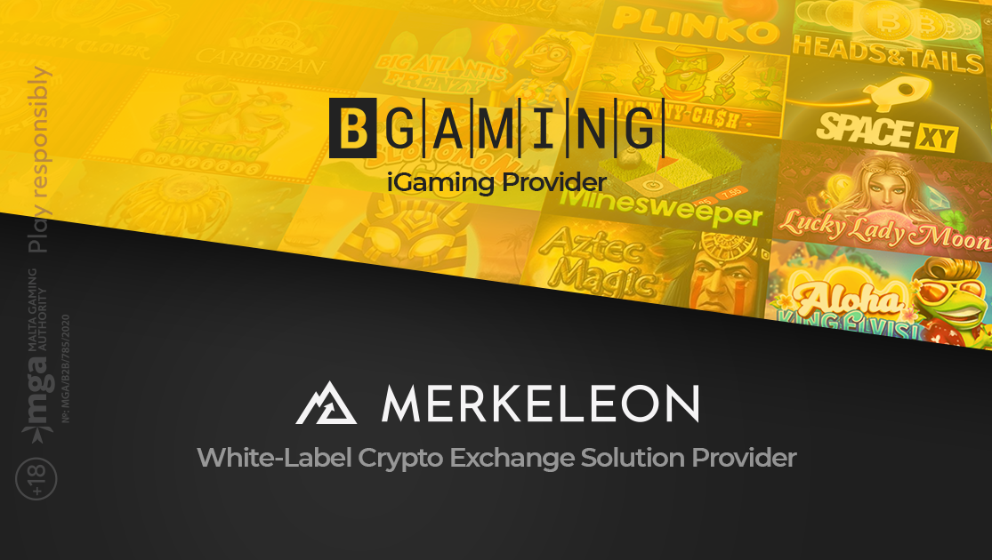 A new entertainment frontier for crypto traders: BGaming integrated its iGaming content into Merkeleon’s crypto exchange platform