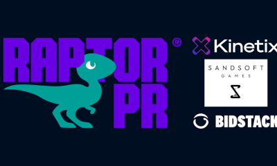 RAPTOR PR APPOINTED AGENCY OF RECORD FOR KINETIX, SANDSOFT GAMES & BIDSTACK