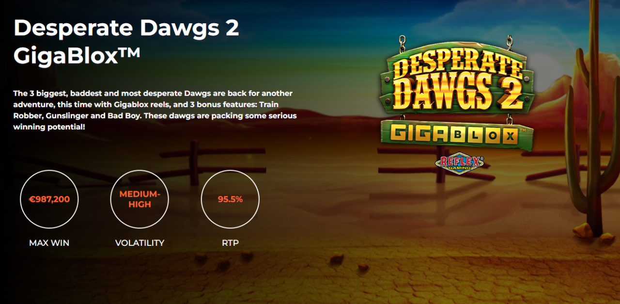 The wildest dogs in the west return in Yggdrasil and Reflex Gaming release Desperate Dawgs 2 GigaBlox™