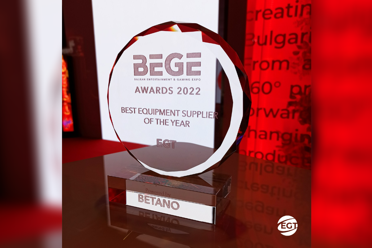 EGT is the "Best Equipment Supplier of the Year" according to BEGE Awards