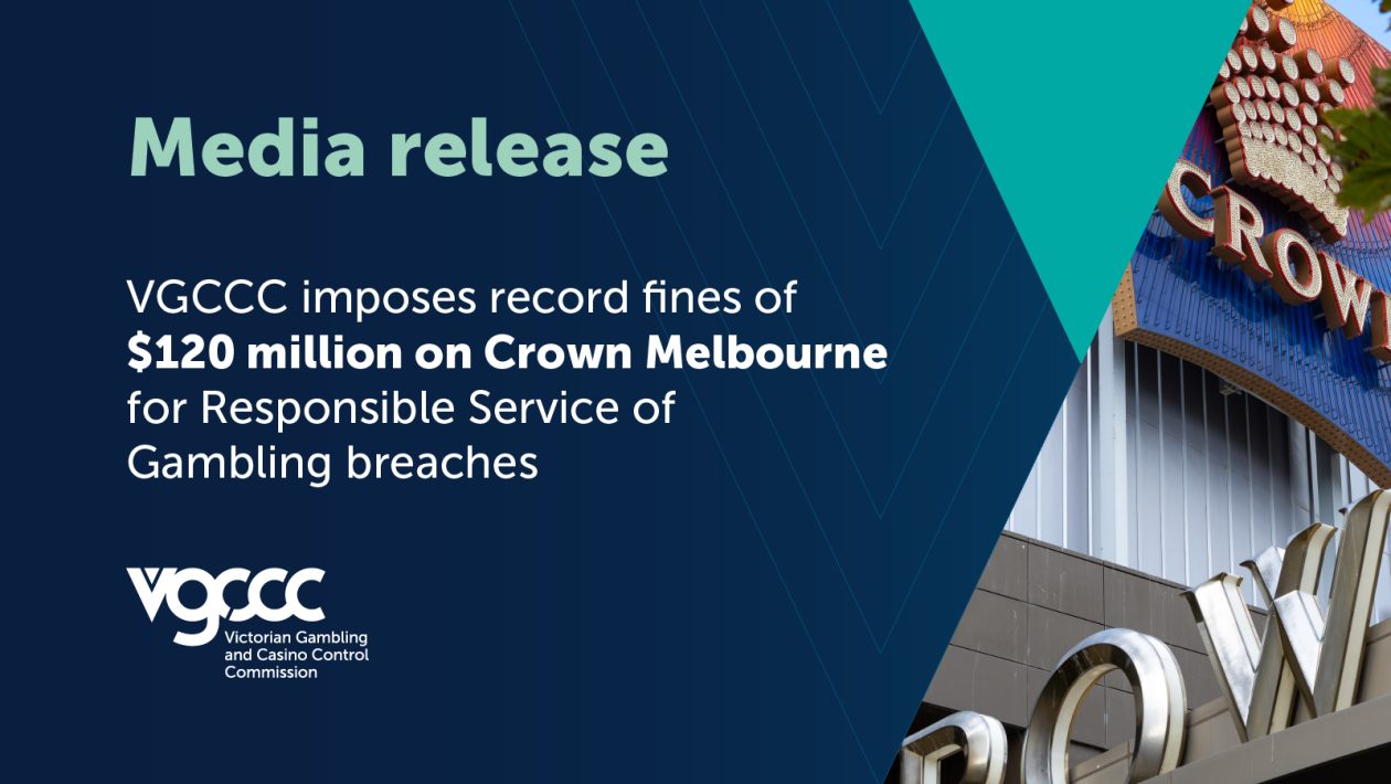 VGCCC imposes record fines totalling $120 million on Crown Melbourne for Responsible Service of Gambling breaches