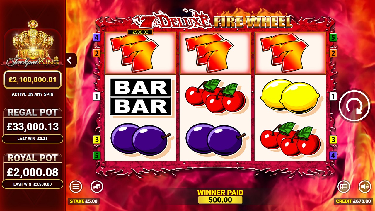 Blueprint Gaming lights up a classic in 7’s Deluxe Fire Wheel Jackpot King