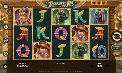 Enter the temple of riches in Treasures of Ra from Stakelogic