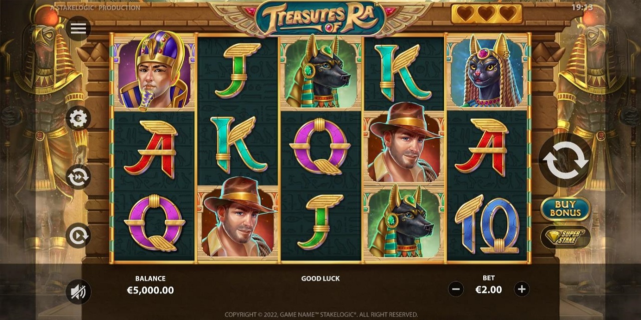 Enter the temple of riches in Treasures of Ra from Stakelogic