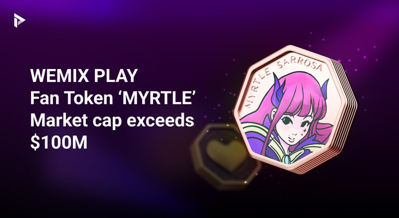 WEMIX PLAY's First Fan Token MYRTLE exceeds 100m USD in market cap