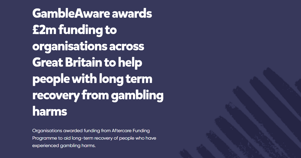 GambleAware Awards £2M Funding to Organisations Across Great Britain to Help People with Long-Term Recovery from Gambling Harms