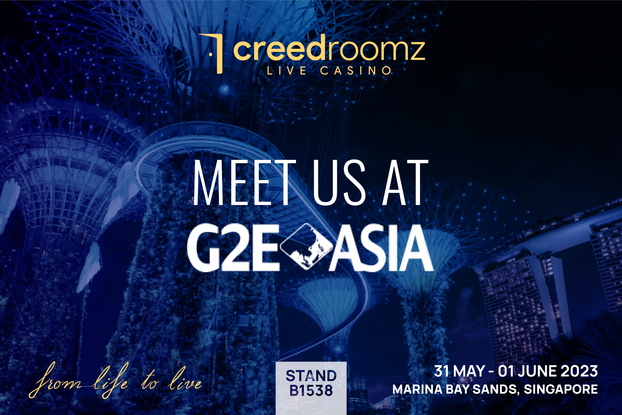 CreedRoomz to Attend G2E Asia in Singapore