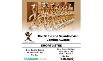 Betsson Group and Betsafe have been nominated for three awards at the Baltic and Scandinavian Gaming Awards.