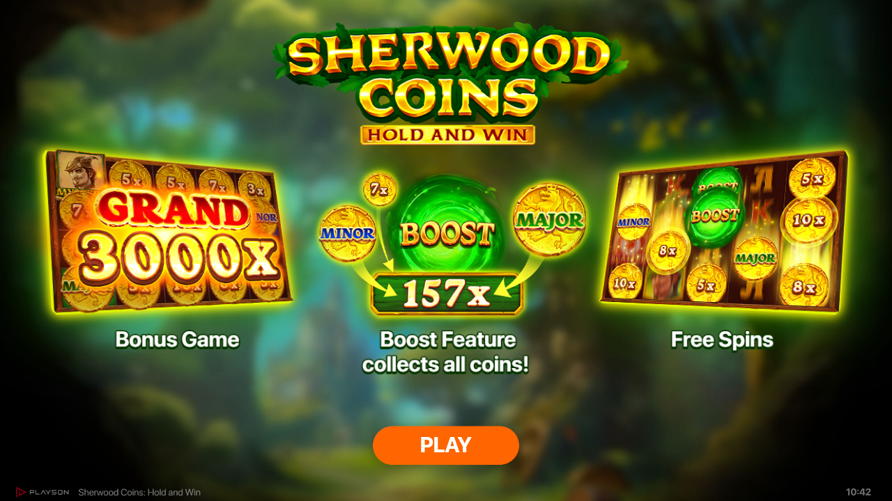 Embark on a quest through the forest in Playson’s Sherwood Coins: Hold and Win