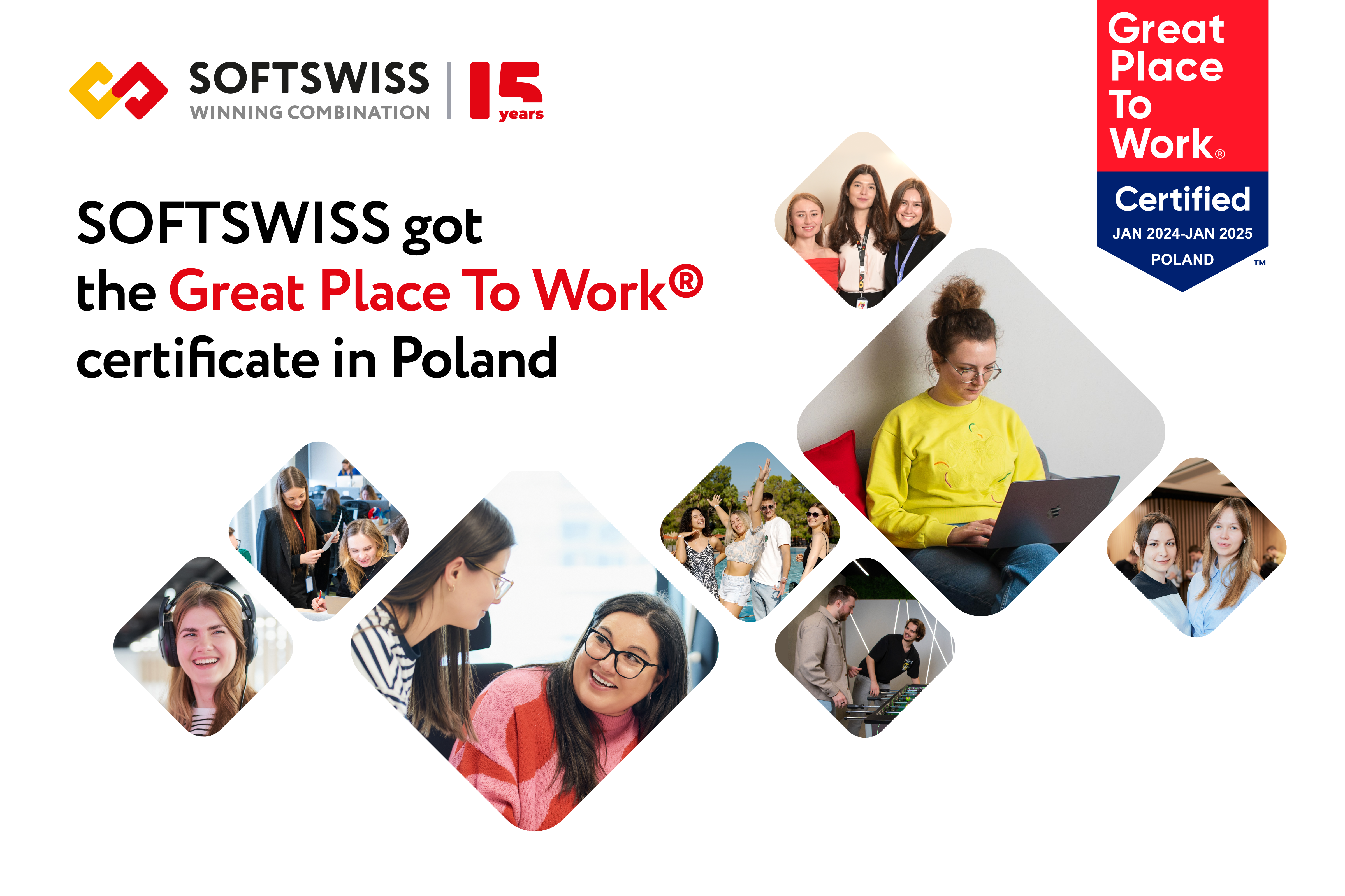 SOFTSWISS has been honoured with the Great Place To Work® certificate in Poland.