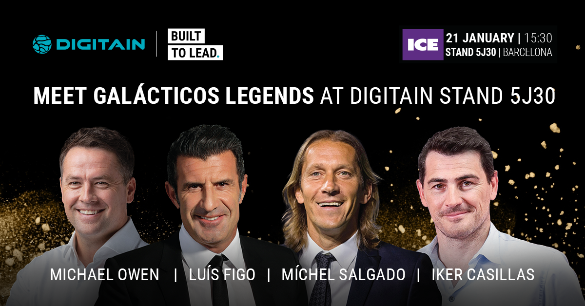 Meet Galácticos Legends Luis Figo, Iker Casillas, Michael Owen, and Michel Salgado at Digitain Stand at ICE 2025