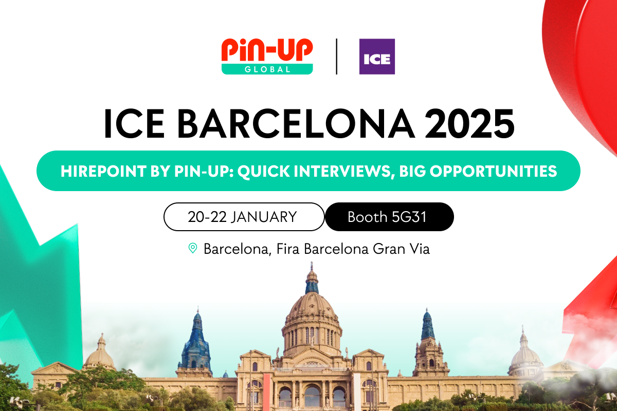 PIN-UP Global HirePoint at ICE Conference 2024 Stand 5G31 - Recruitment Team Conducting Interviews and Showcasing Career Opportunities in iGaming.