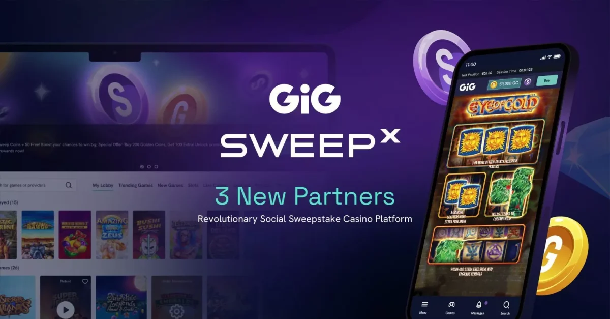 GiG Scores Strategic Hat-Trick with Three New Social Sweepstakes Casino Platform Deals for SweepX