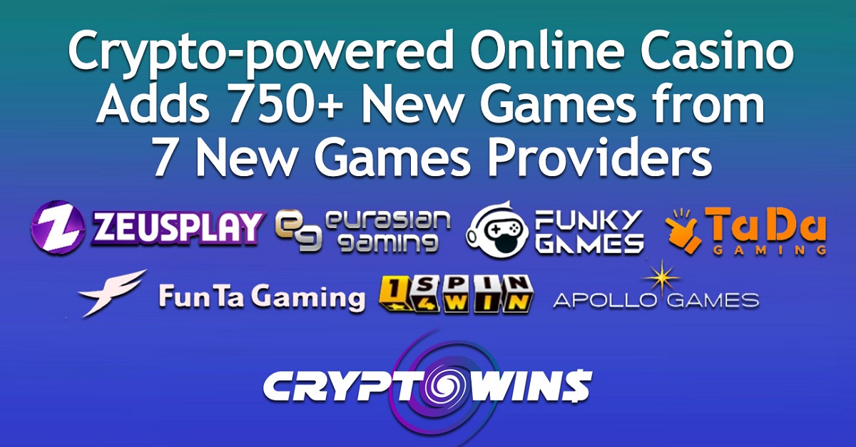 CryptoWins Supercharges Its Casino with 750+ New Games from 7 Cutting-Edge Providers